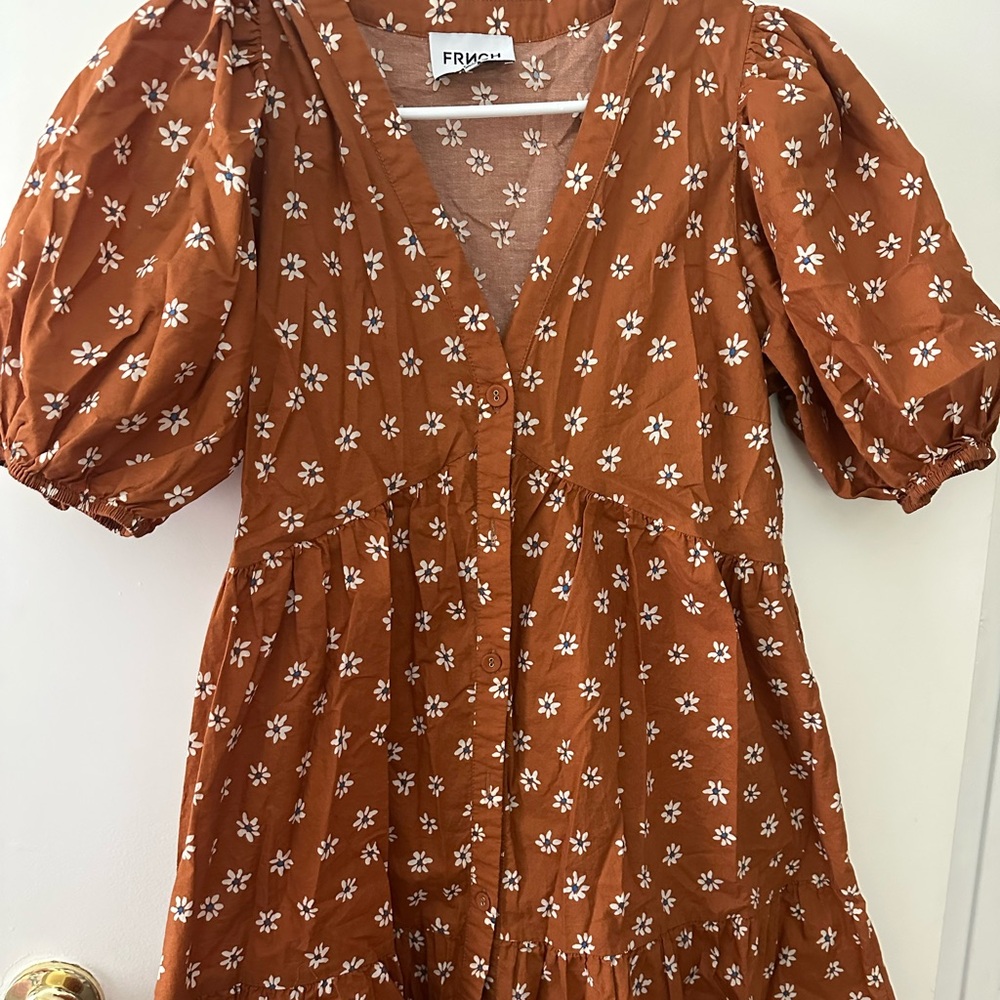 FRNCH Terracotta Floral Dress